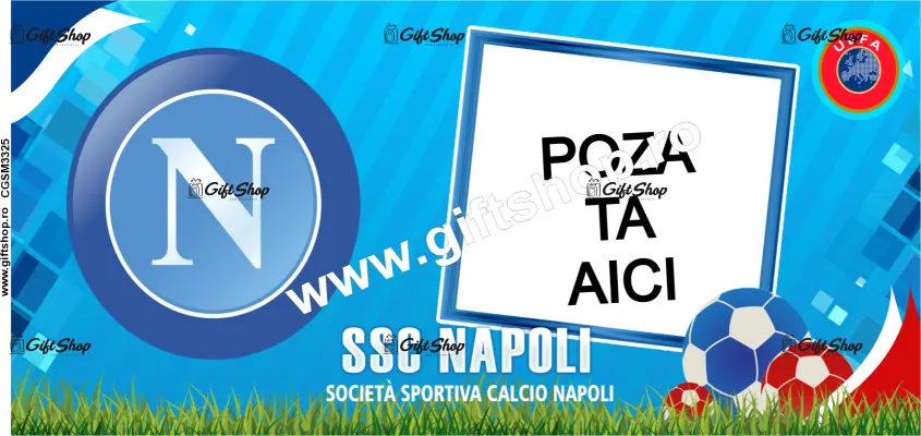 Napoli ssc, cana personalizata cu poza, model 3325